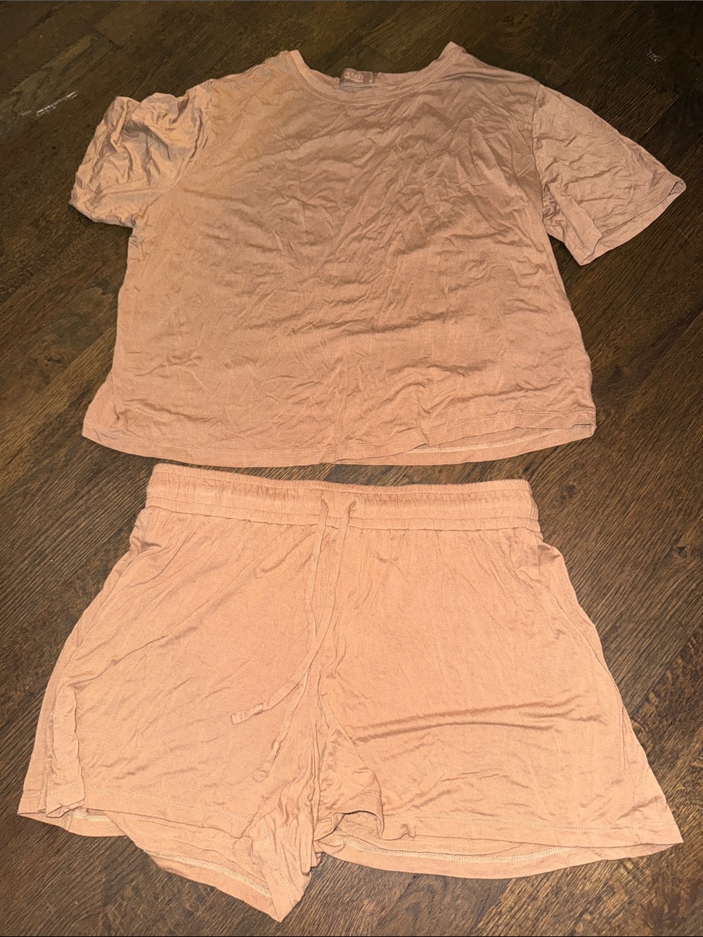 Cozy Brown Short Pajama Set — Lightweight Lounge Tee & Shorts